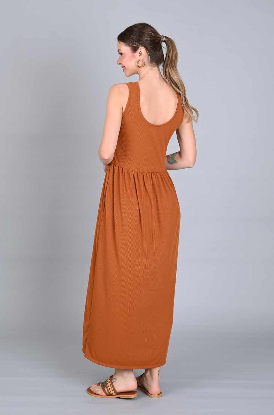 Ribbed Comfort: Amity Sando Dress