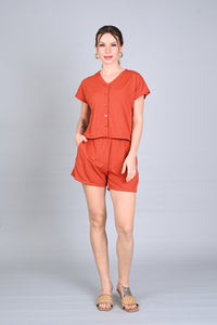 Ribbed Comfort: Rayhan Top and Shorts Set