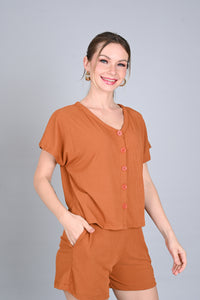 Ribbed Comfort: Rayhan Top and Shorts Set