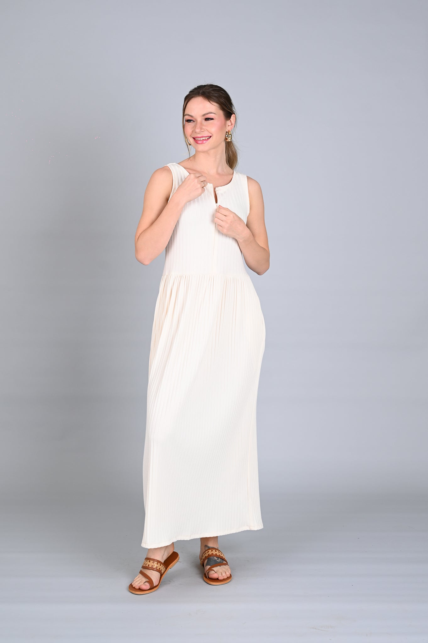 Ribbed Comfort: Amity Sando Dress