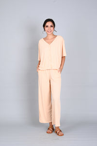 Ribbed Comfort: Freda Top and Pants Set