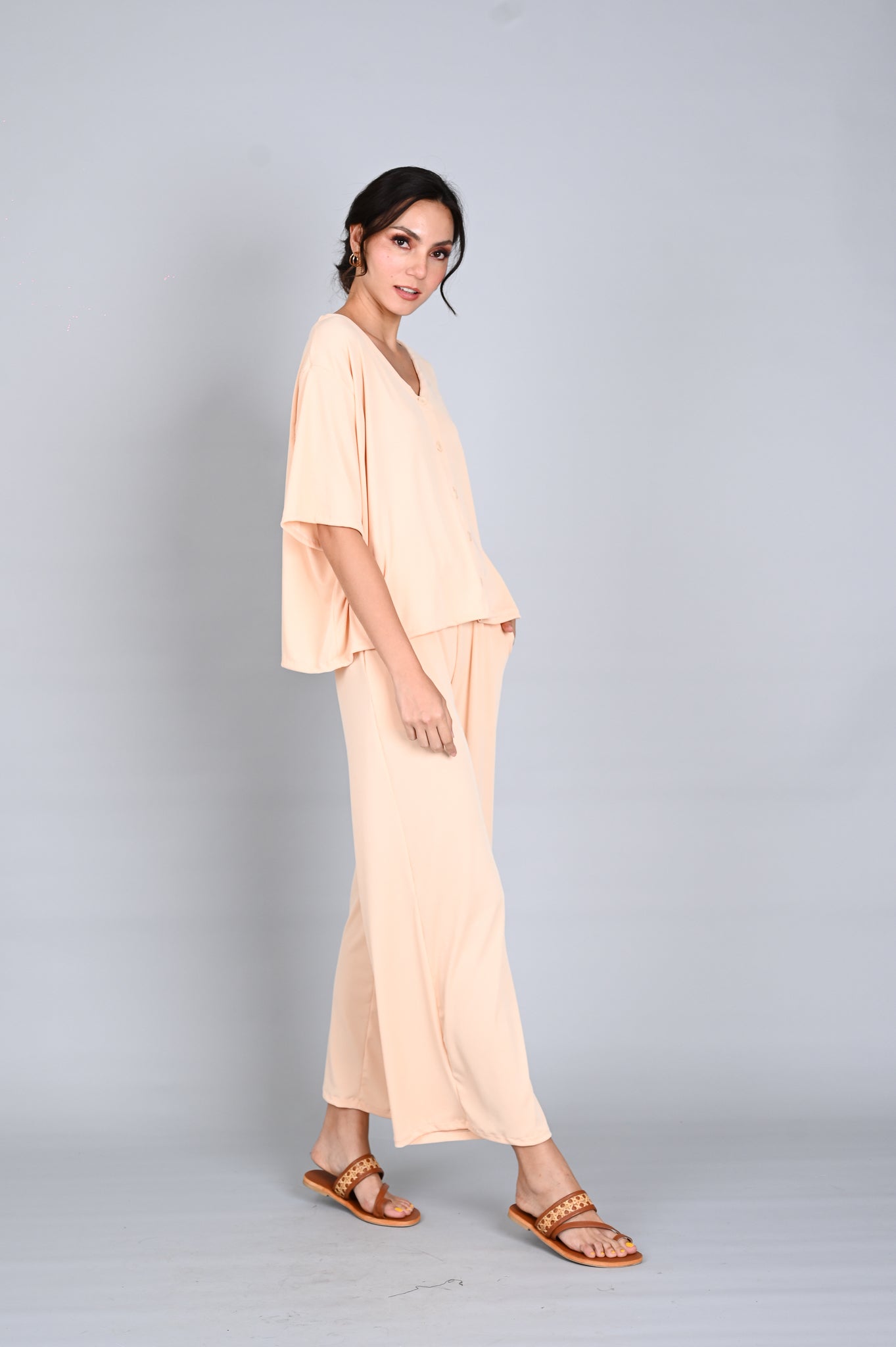 Ribbed Comfort: Freda Top and Pants Set