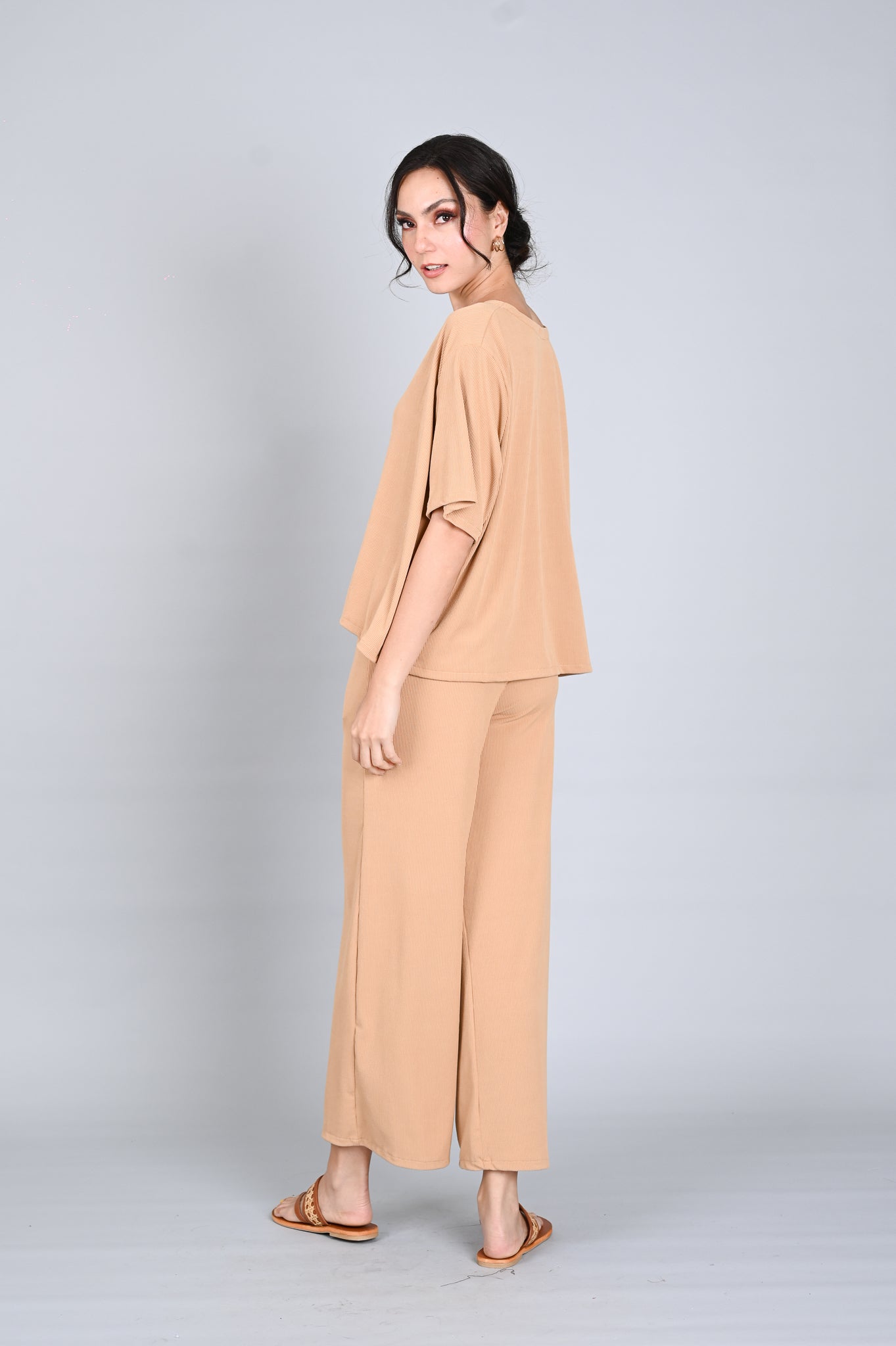 Ribbed Comfort: Freda Top and Pants Set