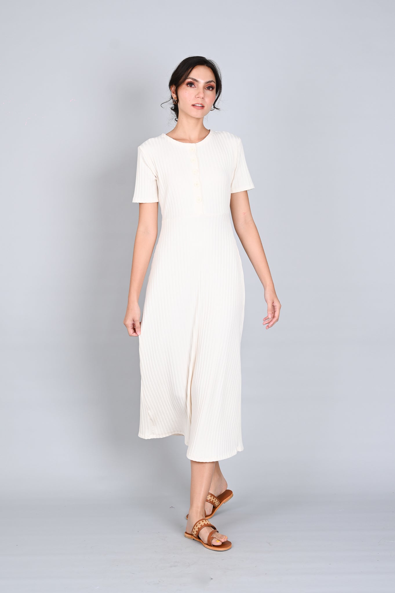 Ribbed Comfort: Lana A-Line Dress