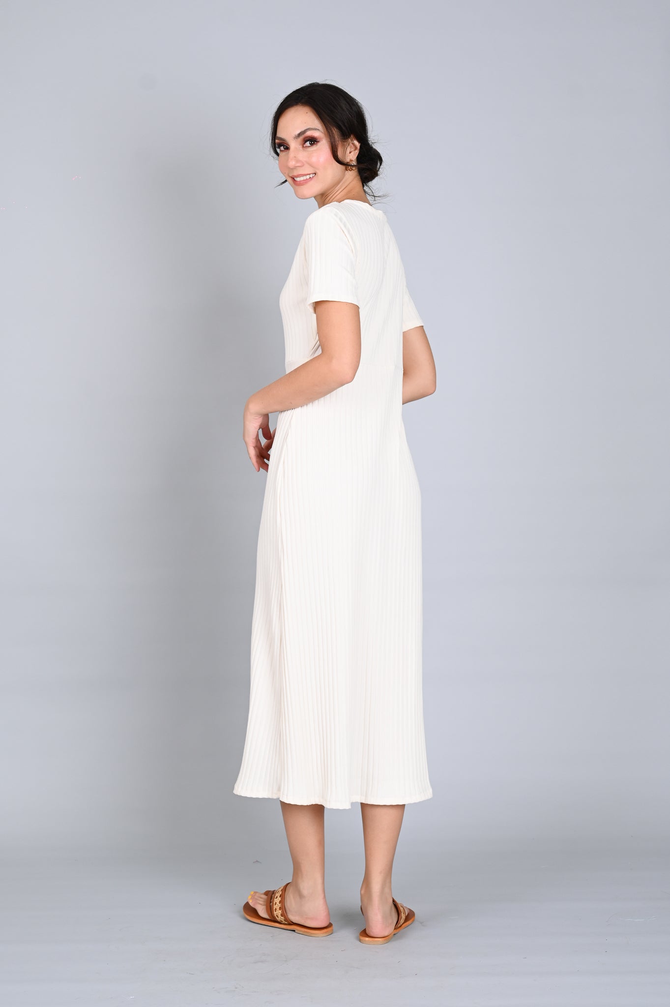 Ribbed Comfort: Lana A-Line Dress