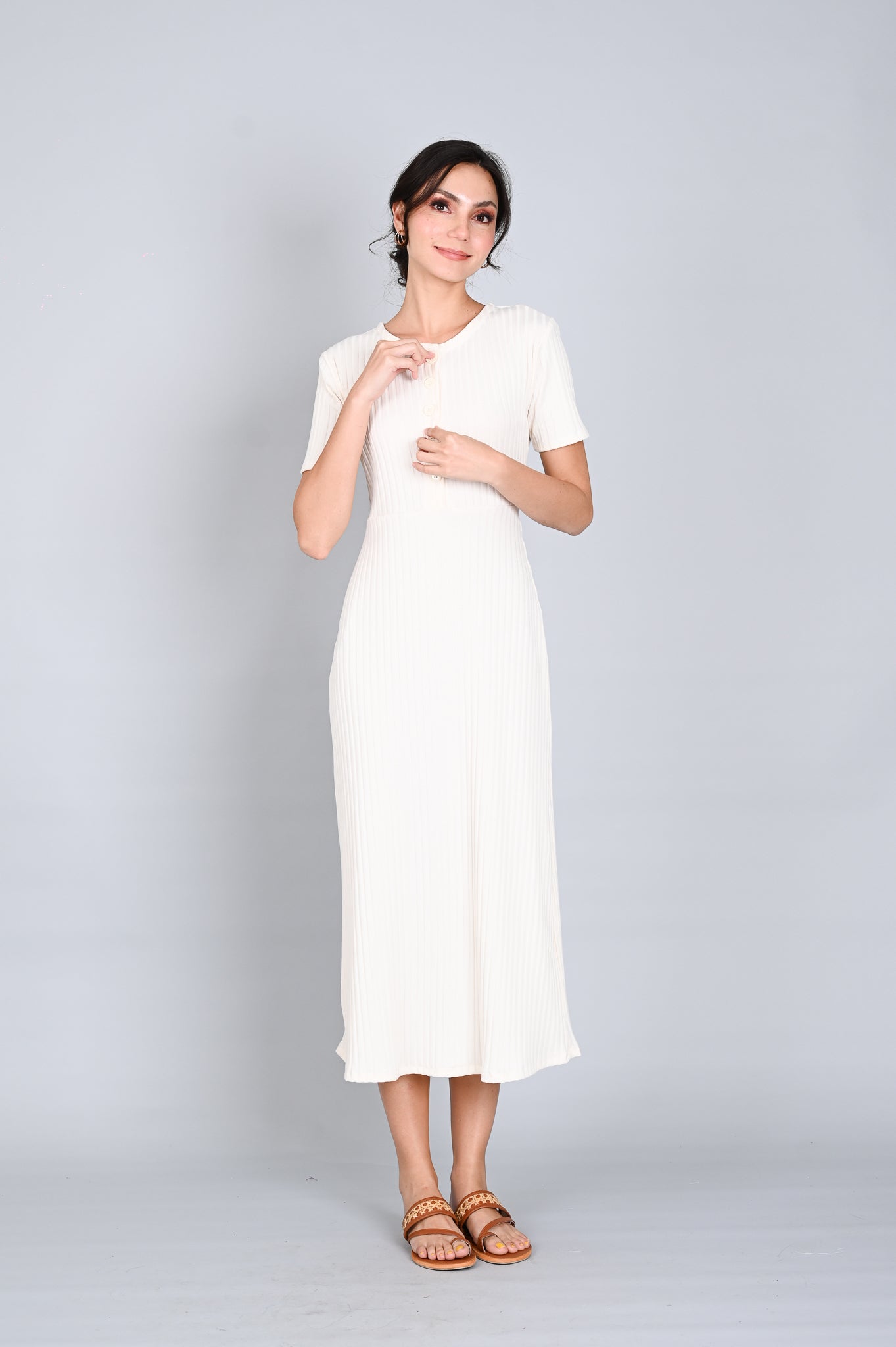 Ribbed Comfort: Lana A-Line Dress