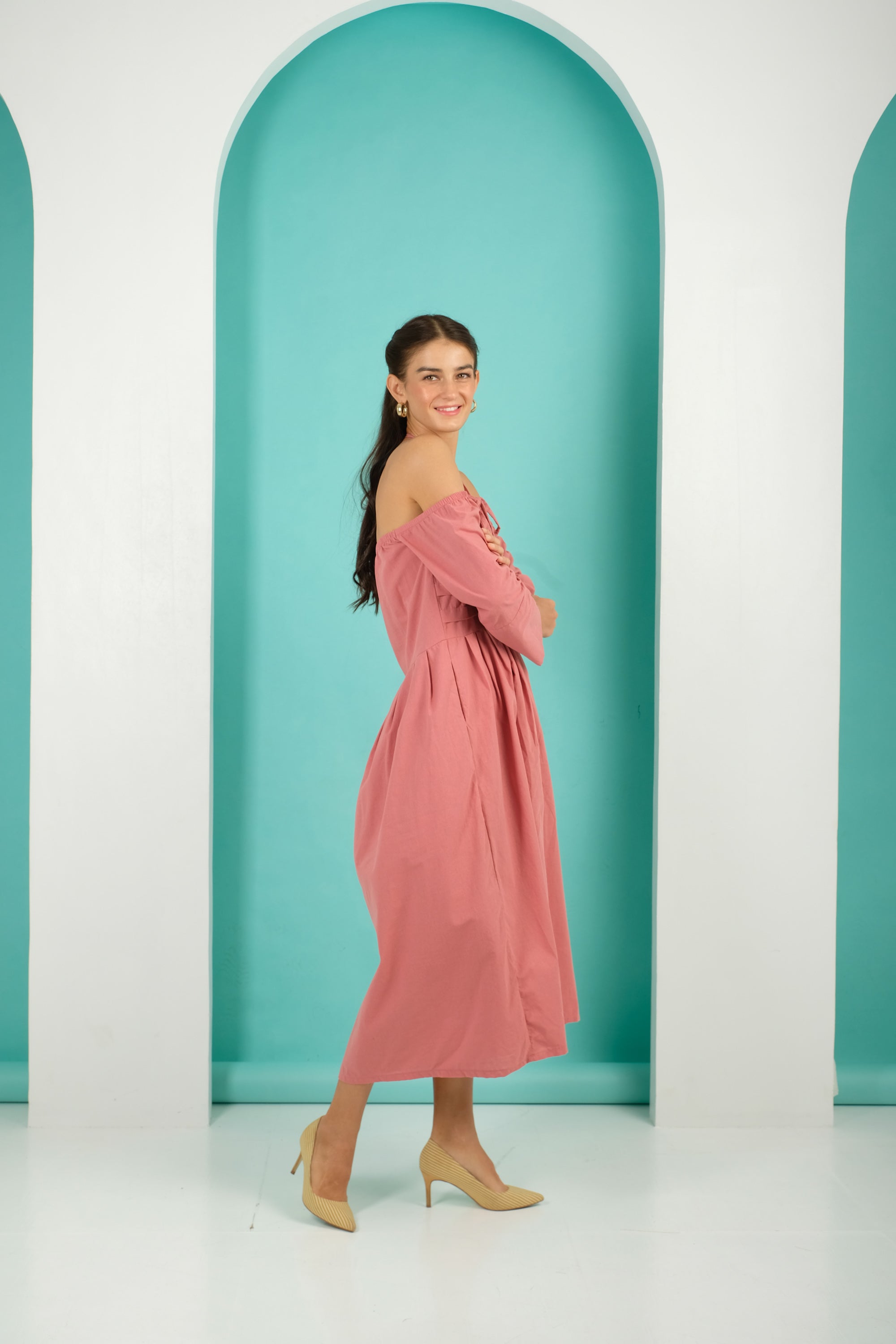 Jenny Premium Breastfeeding Dress: Bella Pleated Dress